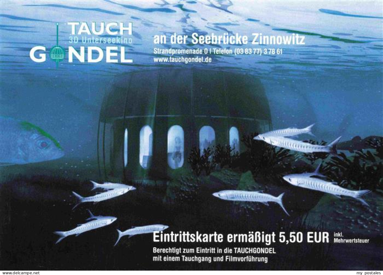 ZINNOWITZ Ostseebad Seebruecke Zinnowitz Tauch Gondel 3D Unterseekino