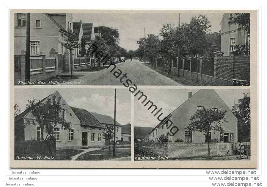 Zinsdorf - Wahrenbrück - Dorfstrasse - Gasthaus W. Platz - Kaufmann Selig