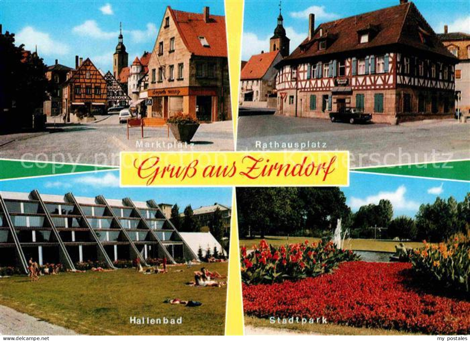 Zirndorf Mittelfranken Marktplatz Rathaus Hallenbad Stadtpark