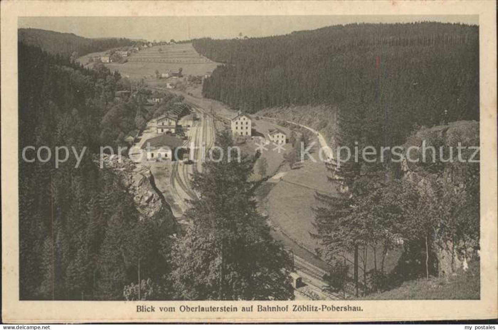 Zoeblitz Sachsen Blick vom Oberlauterstein auf Bahnhof Zoeblitz Pobershau