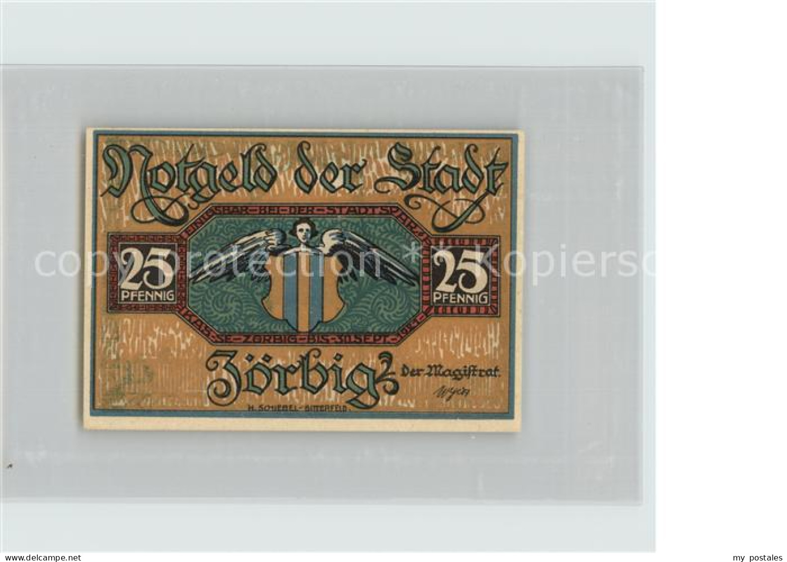 Zoerbig 25 Pfennig Gutschein Portrait Schriftsteller Reinhold Schmidt
