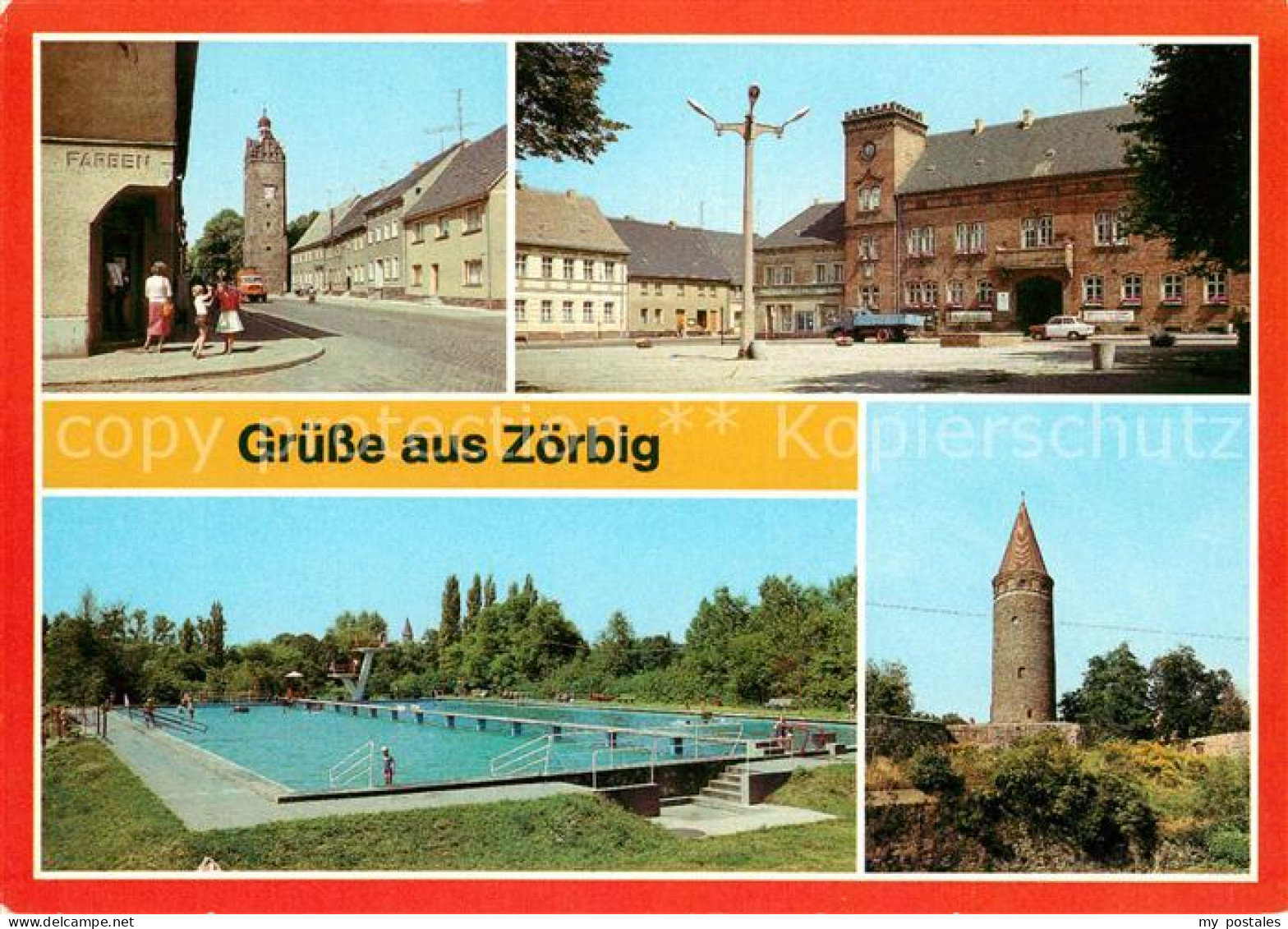 Zoerbig Hallescher Turm Rathaus Freibad Schlossturm