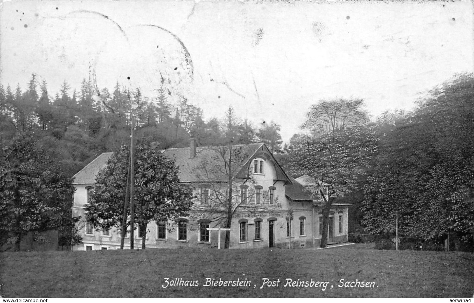 Zollhaus Bieberstein Post Reinsberg Sachsen AK 1913