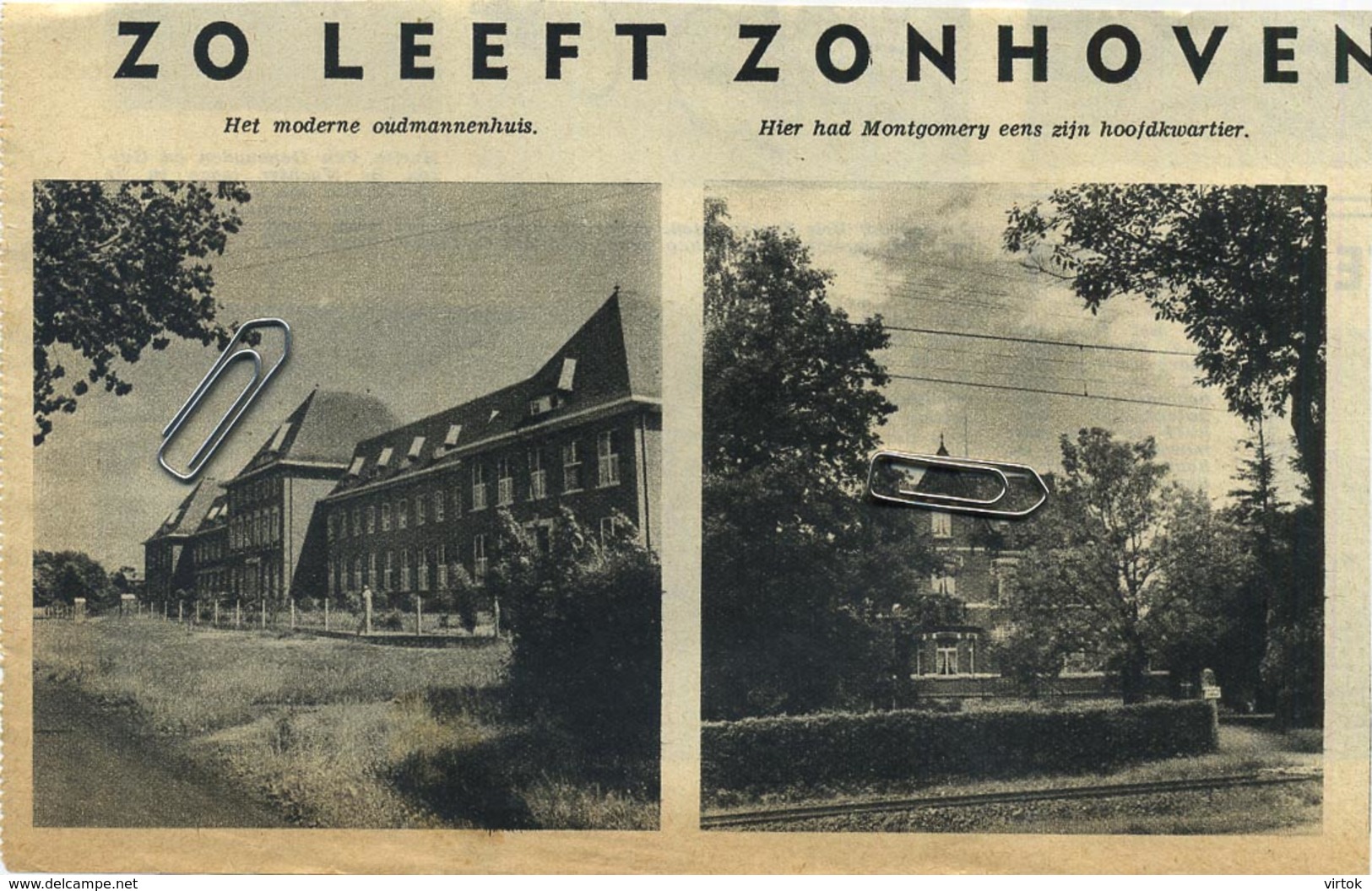 ZONHOVEN     : oud   ** KNIPSEL --  Découpe     **