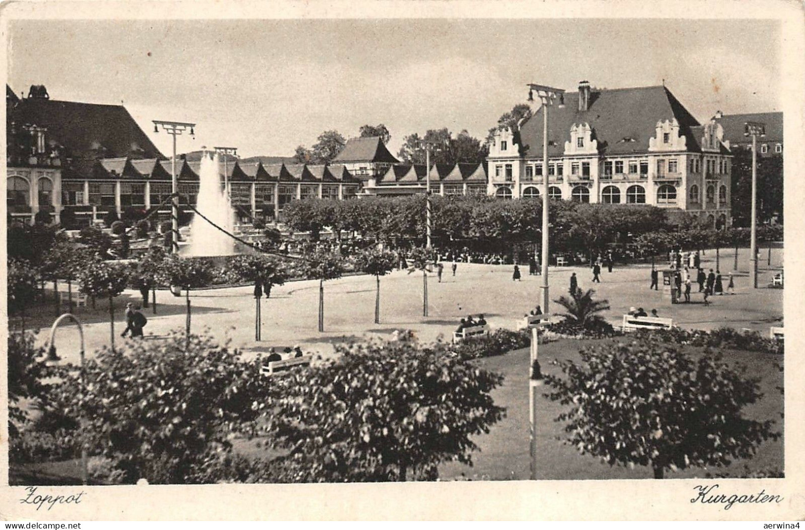 Zoppot Kurgarten Westpreussen Postkarte AK
