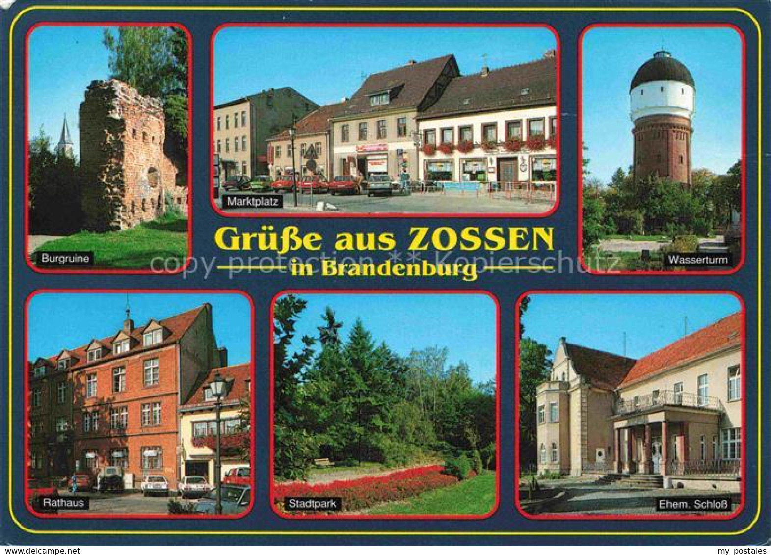 Zossen Brandenburg Burgruine Marktplatz Wasserturm Rathaus Stadtpark Ehem-Schlos