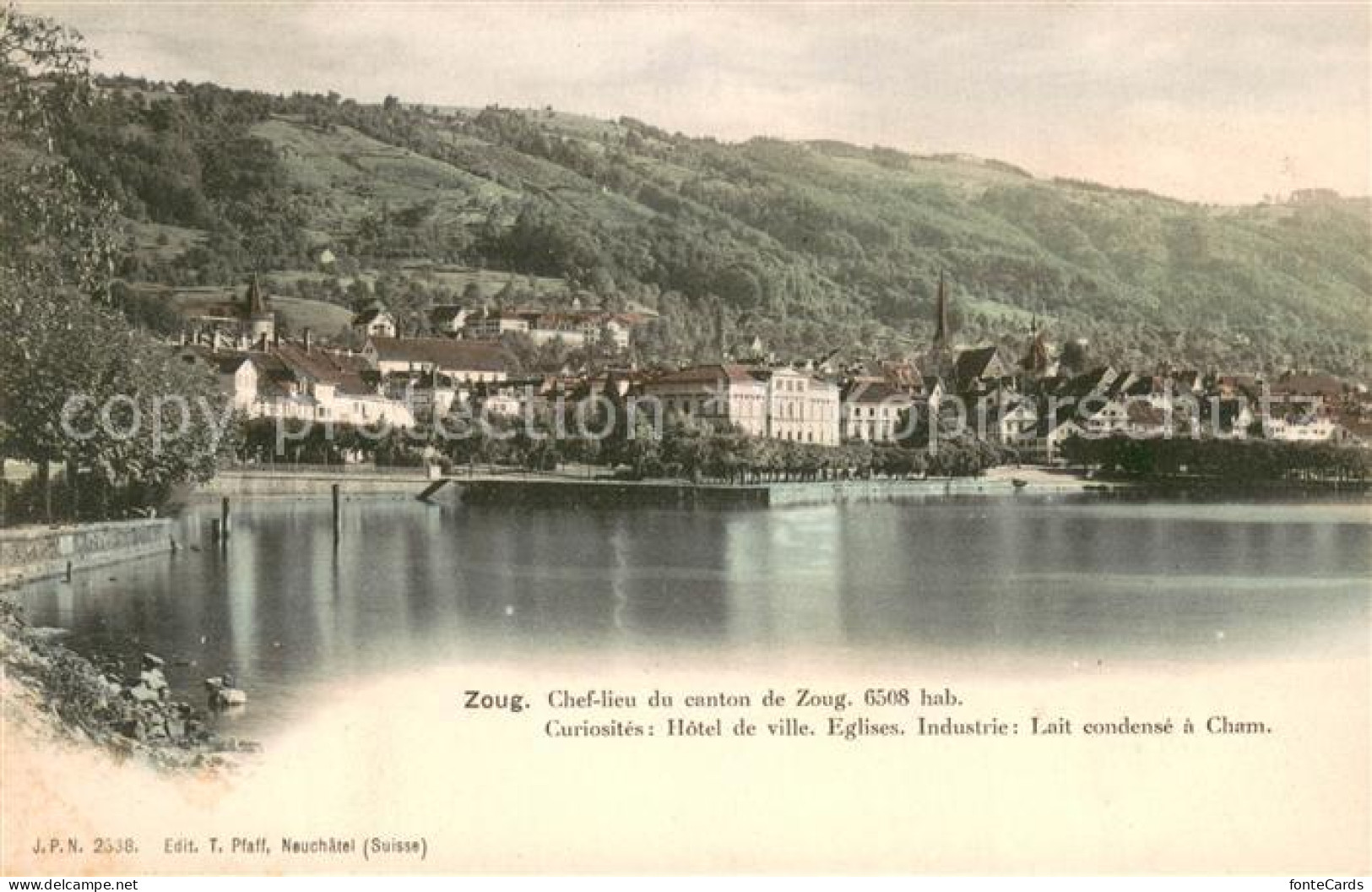 Zoug Zug  ZG Chef-lieu du canton de Zoug Hotel de ville Eglises Industrie Lait c