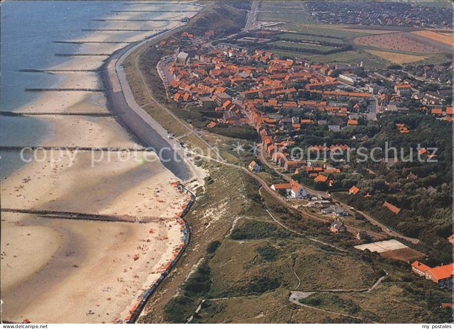 Zoutelande Fliegeraufnahme Dorp Strand
