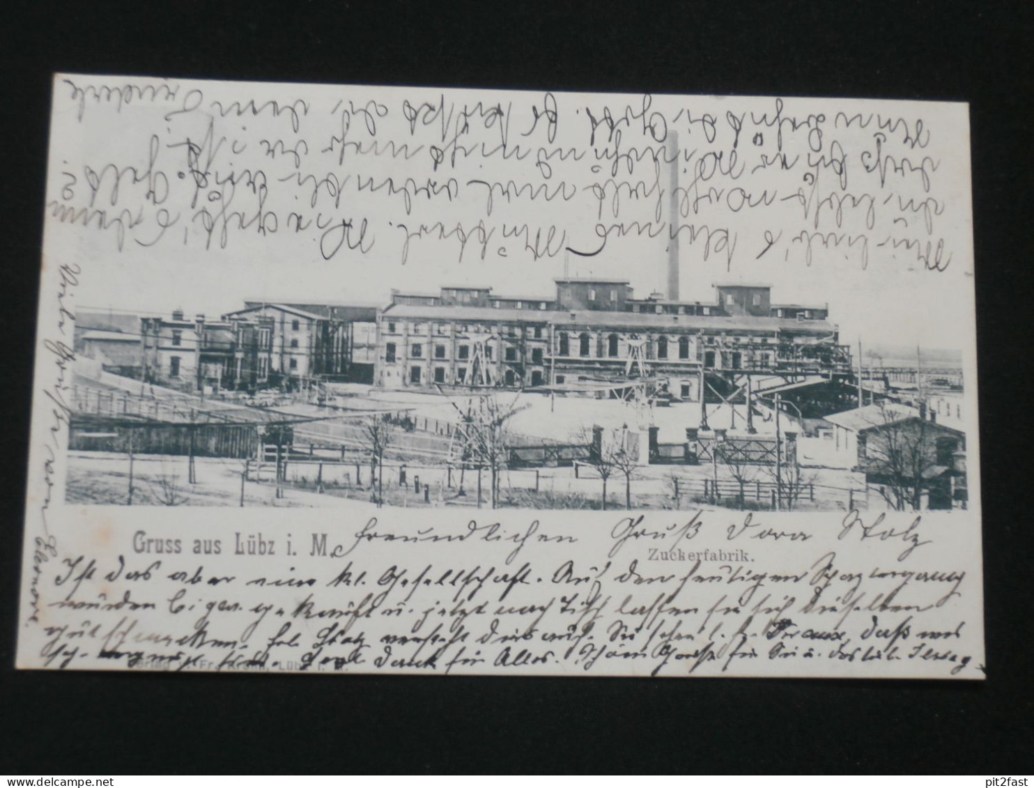 Zuckerfabrik Lübz i. Mecklenburg , 1902 , Bahnpost , Eisenbahn , Ansichtskarte , AK , CPA !!