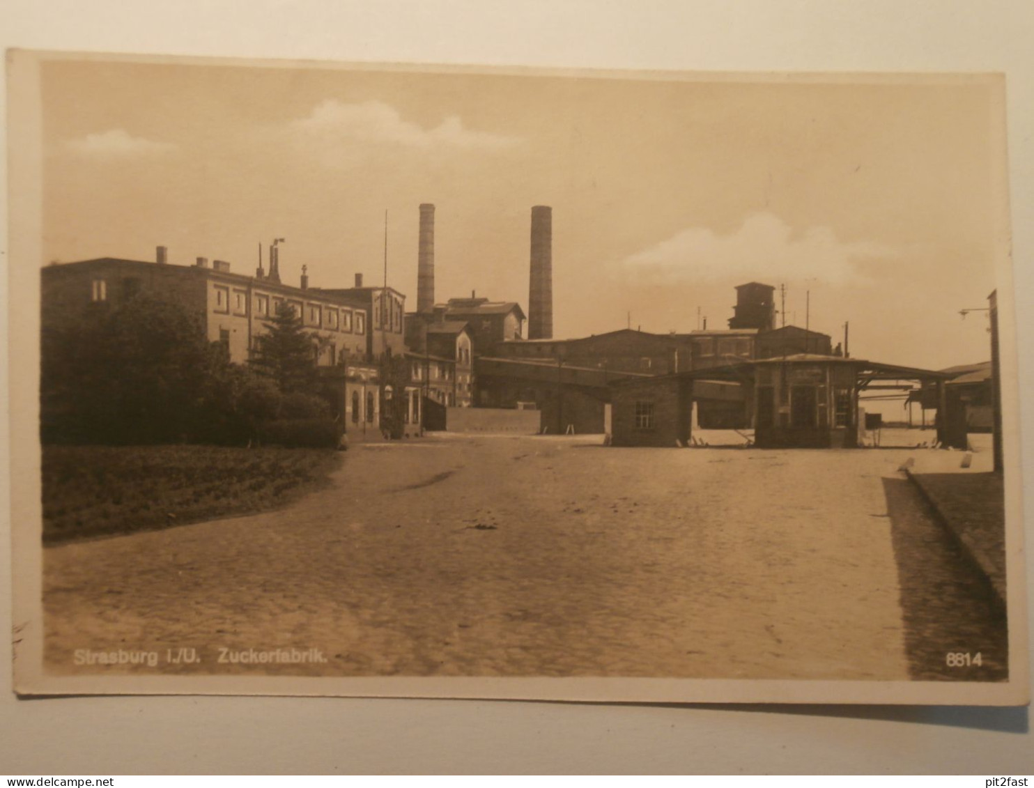 Zuckerfabrik Strasburg i. U. , ca. 1920 , Mecklenburg , AK , Ansichtskarte !!
