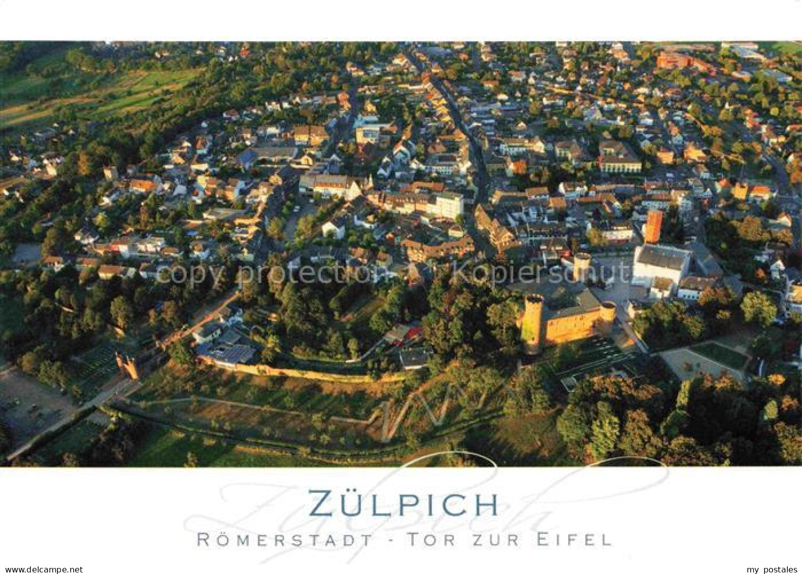 Zuelpich Euskirchen NRW Roemerstadt Eifel Luftaufnahme Stadtmauer Burg Altstadt