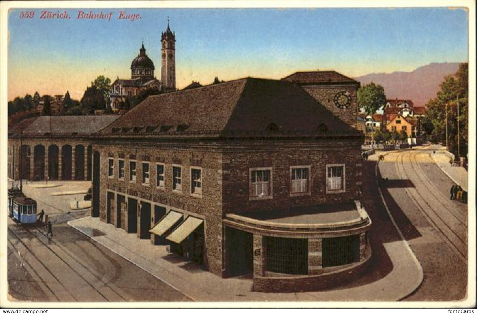 Zuerich Bahnhof Enge Strassenbahn