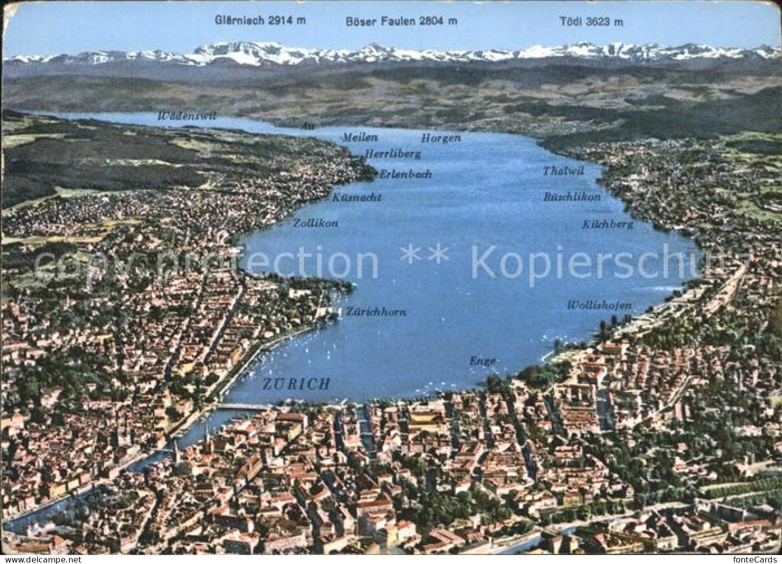 Zuerich ZH Fliegeraufnahme Wollishofen Enge Erlenbach Toedi Horgen