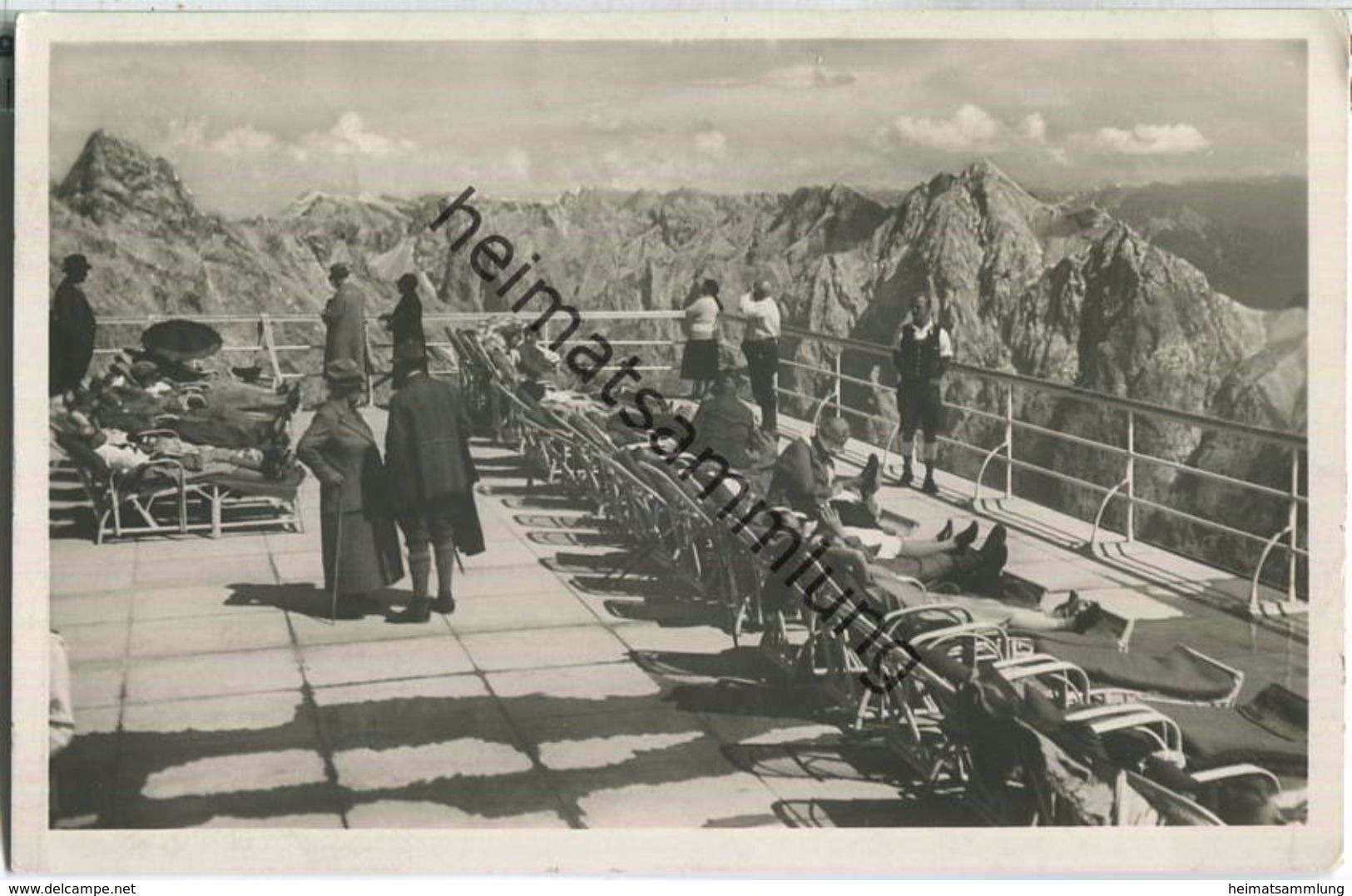 Zugspitze - Hotel Schneefernerhaus - Liegeterrasse - Foto-Ansichtskarte - Verlag Bayer. Zugspitzbahn Garmisch