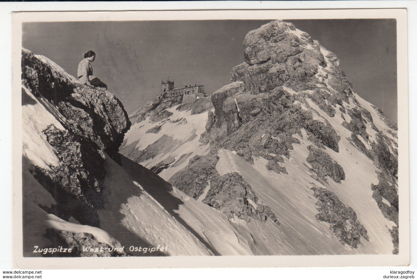 Zugspitze old postcard travelled 1936 b170915