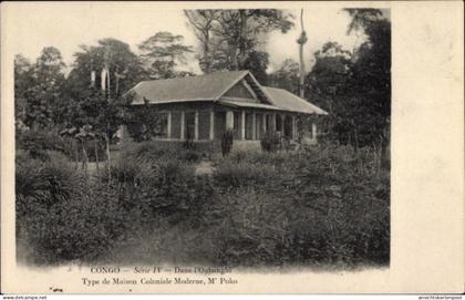 CPA Oubanghi Französisch Kongo, Type de Maison Coloniale Moderne, M'Poko