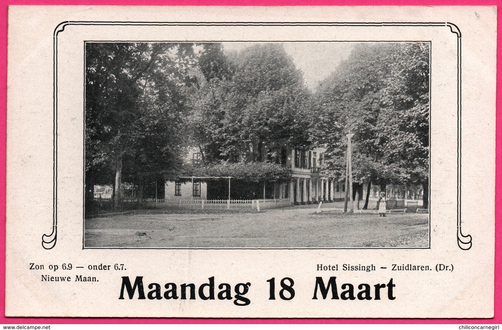 Zuidlaren - Nieuwe Maan - Hotel Sissingh - Animée - ** Apparemment carte contrecollée - Fabrication Maison **