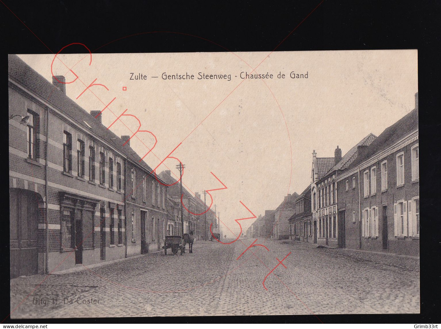 Zulte - Gentsche Steenweg - Chaussée de Gand - postkaart