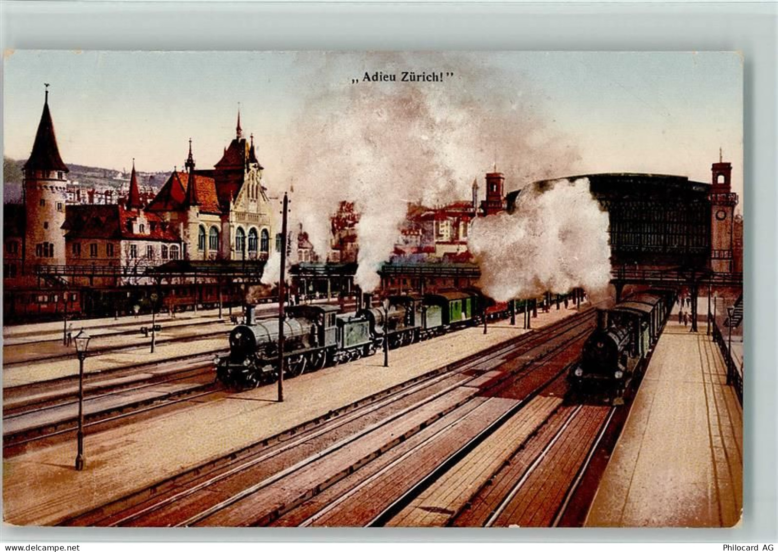 Zürich Bahnhof, Eisenbahnen AK Bahnhof Schweiz 1919 - 13105874