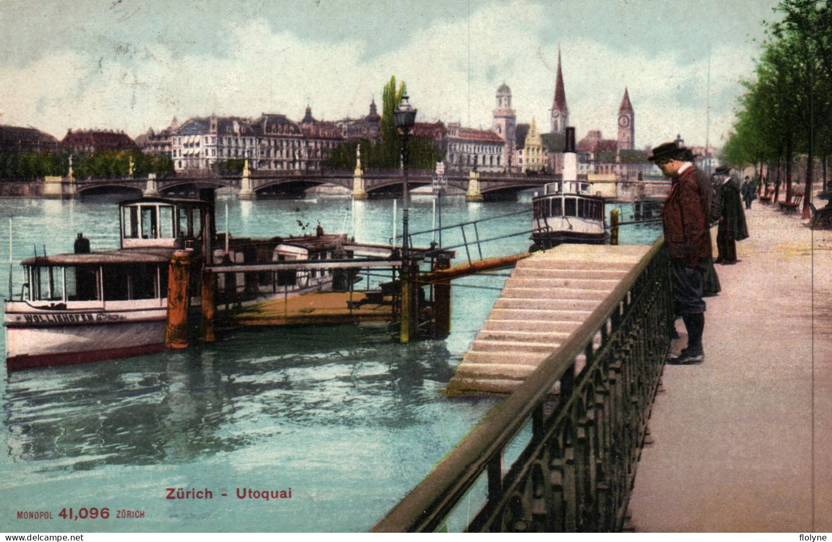 zurich - utoquai - bateau WOLLISHOFEN - suisse switzerland