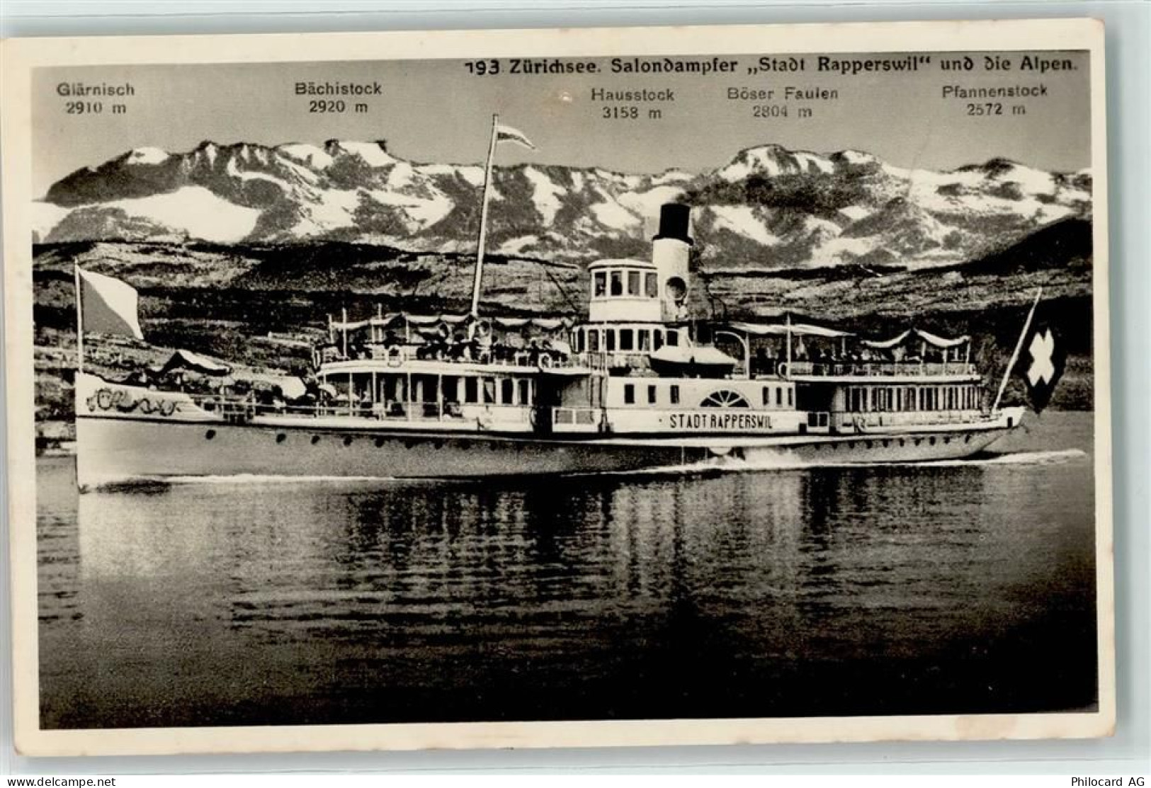 Zürichsee - Raddampfer Stadt Rapperswil Alpen - 10606754