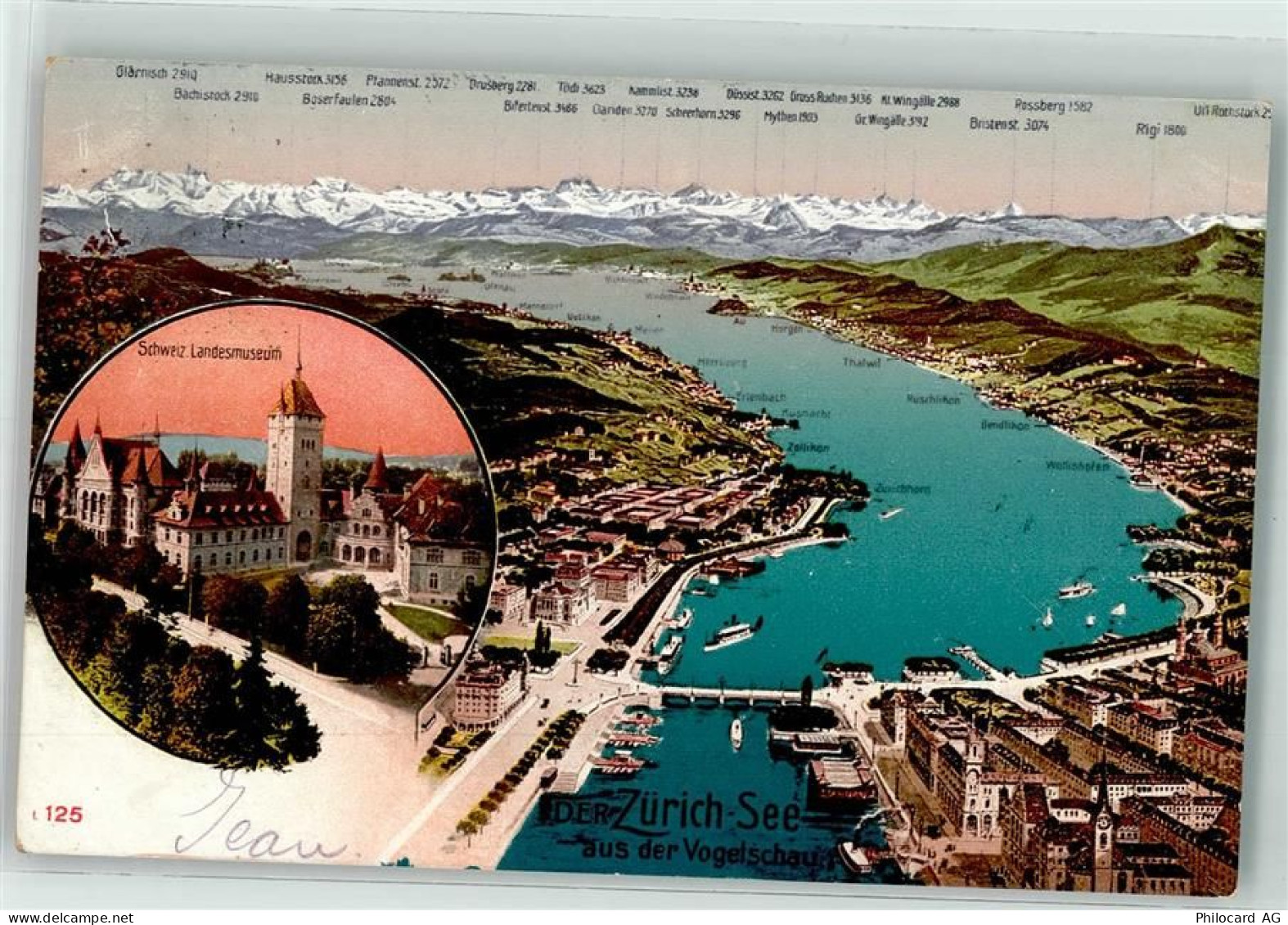 Zürichsee - Vogelschau Landesmuseum - 39407227