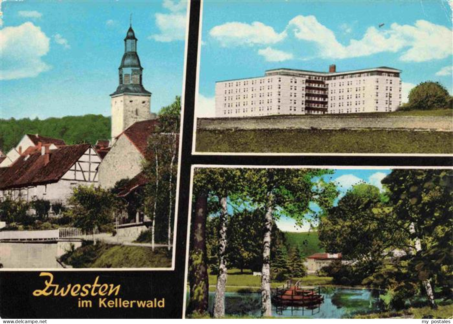 Zwesten Bad Kirche Gebaeude Park Gondelteich