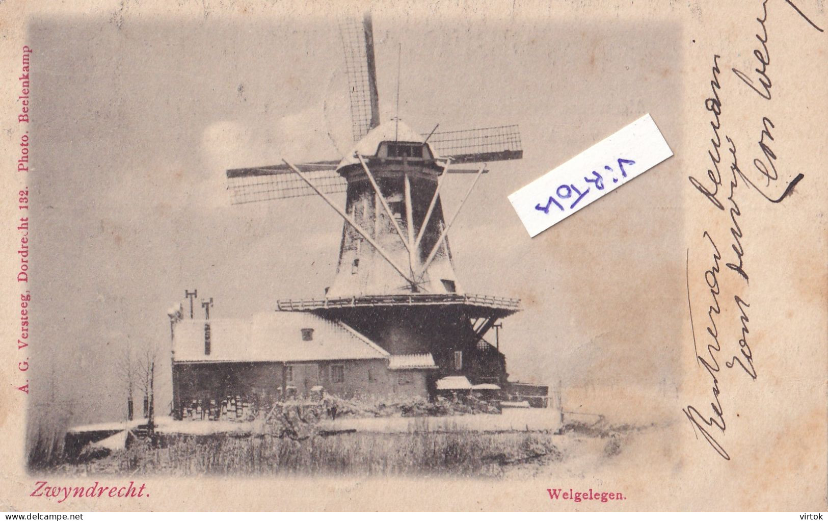 Zwijndrecht : welgelegen  windmolen     ( geschreven  1901 met zegel )  zie scans