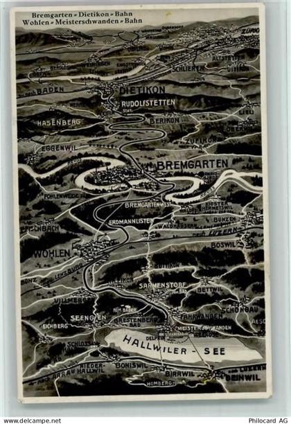 5620 Bremgarten AG - Landkarte Bremgarten-Dietikon-Bahn Wohlen-Meistersc... - 13111747