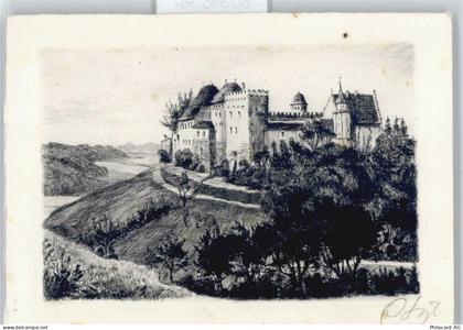 5600 Lenzburg Radierung Schloss handsigniert - 50365387