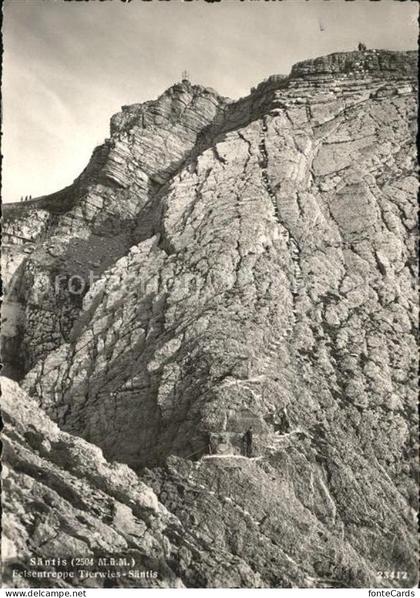 Saentis AR Felsentreppe Tierwies Saentis