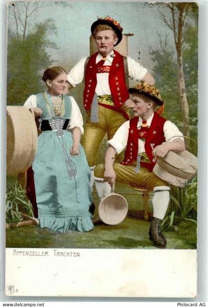 9050 Appenzell 1917 - Männer Frau Tracht - 39497489