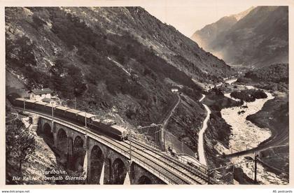 B279 Switzerland Railway Train Gotthardbahn Kehrert Giornico RPPC postcard