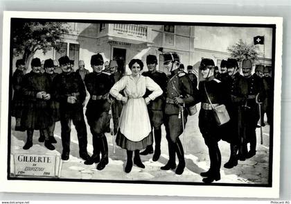 Courgenay Hotel de la Gare Frau Gilberte wird von Soldaten umschwärmt Mi... - 38162827