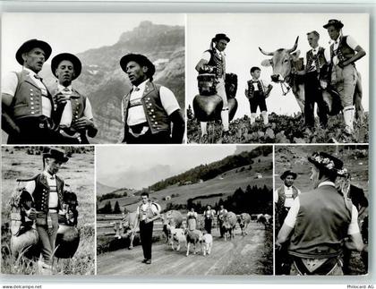 Männer in Trachten Ziegen Kuhglocken Tracht Schweiz - 11093174