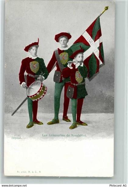 Neuchâtel Neuenburg Les Armourins de Neuchatel Tracht Schweiz - 11089165