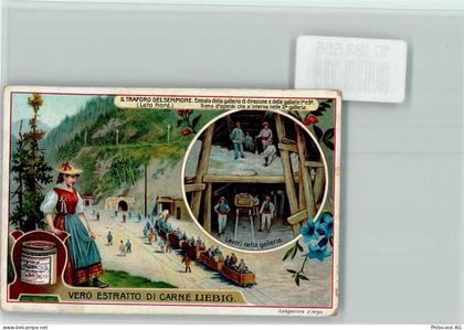 Sammelbild Liebig, Il Traforo del Sempione , Tunnelbau Berufe - 10183655