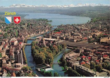 SUISSE ZURICH VUE AERIENNE DE LA VILLE ET DU LAC