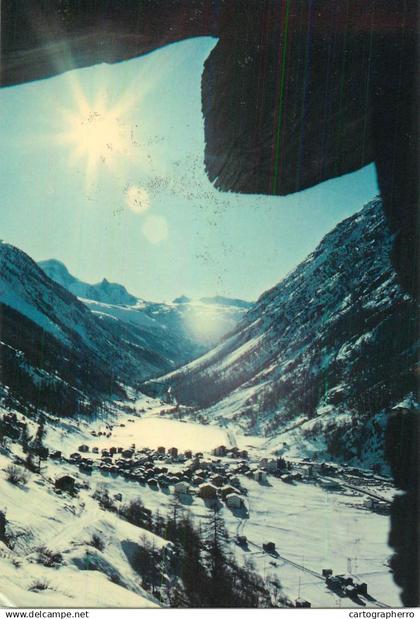Switzerland Tasch winter scenery panorama