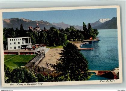Vevey 1928 - Nr. 496 Photo A. Kern , Corseaux Plage AK - 10137510