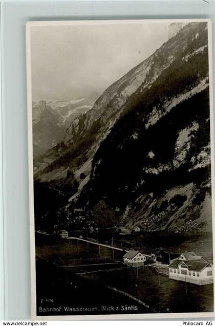 Wasserauen Bahnhof Wasserauen Blick zum Säntis Bahnhof Schweiz - 13095080