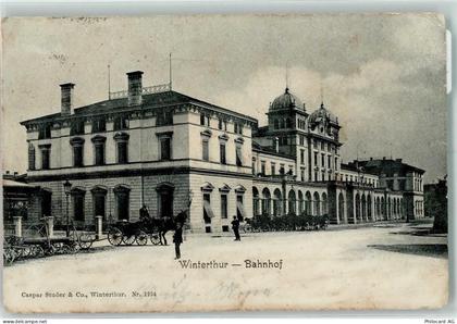 Winterthur Bahnhof Pferdekutsche Bahnhof Schweiz 1905 Gebrauchsspuren - 10217486