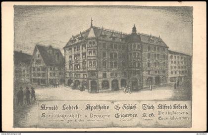 Ansichtskarte Herisau Arnold Lobeck Apotheke C. Schieß Alfred Lobeck 1928