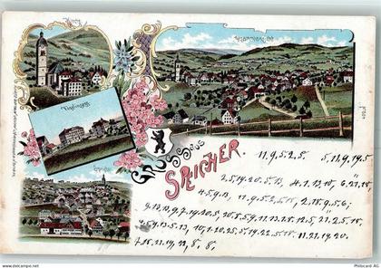 9042 Speicher 1899 Gebrauchsspuren Kirche Vögelinsegg Speicher Lithograp... - 13601969