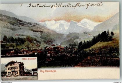 3754 Diemtigen 1905 Foto AK Hotel Bahnhof - 13581909