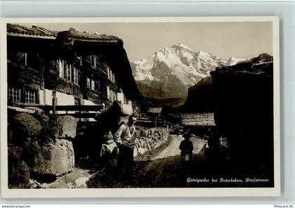 3814 Gsteigwiler 1930 Foto AK Dorfstrasse, Photo Gabler 8903 , gute Erha... - 13078737