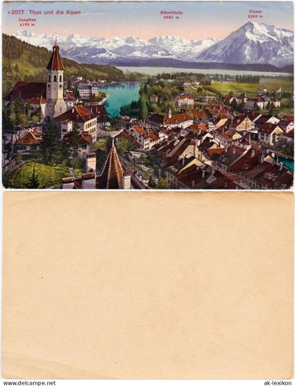 Ansichtskarte Thun Thoune Thun und die Alpen 1918