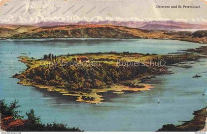 Bielerseeinsel Lac de Bienne BE Vue aerienne