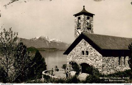 Merligen Thunersee Thunersee Kirche mit Stockhornkette