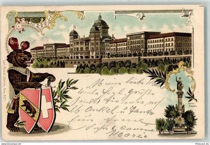 3000 Bern Berne 1897 Lithographie Berna Brunnen Wappen Bär - 13249491